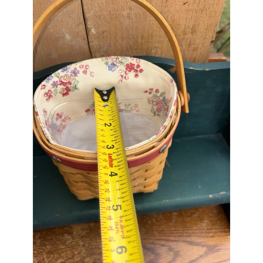 2001 Longaberger Sweetheart Love Notes Basket With Plastic Liner Wall Pocket